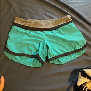 Women's Teal and Gray Shorts